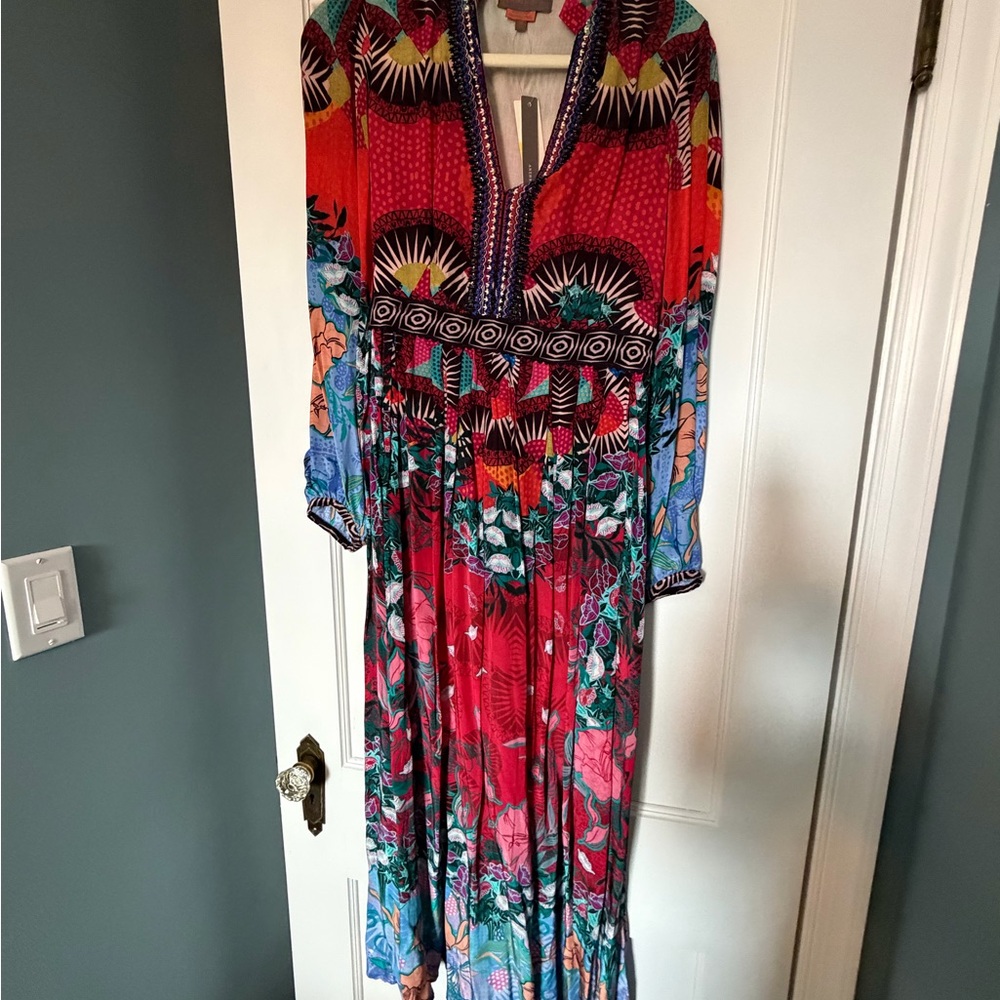 Colorful Patterned Embroidered Dress Bhanuni by Jyoti for Anthropologie